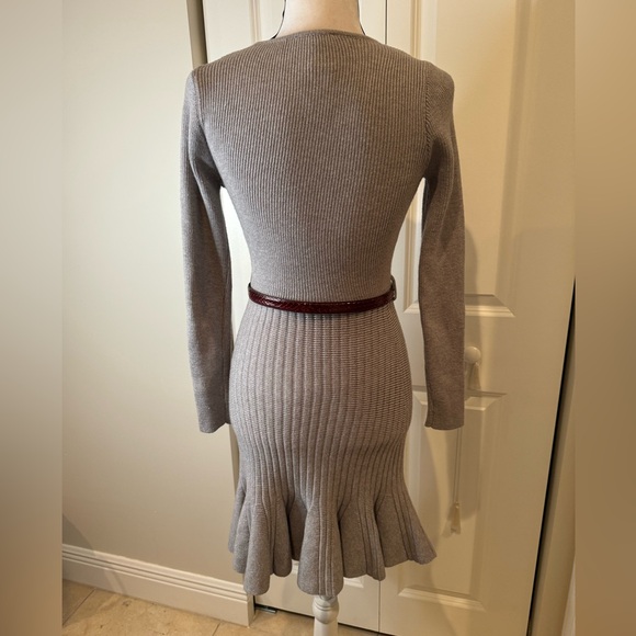 Luxxel Ruffle Hem Surplice Knit Dress - Picture 4 of 6